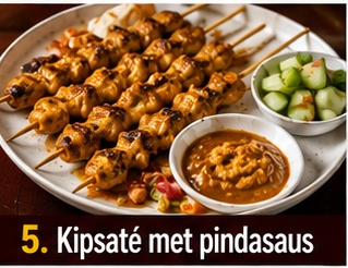 Kipsaté met pindasaus