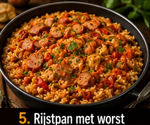 Rijstpan met worst