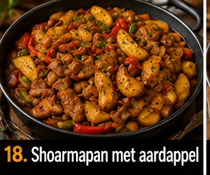 Shoarmapan met aardappel