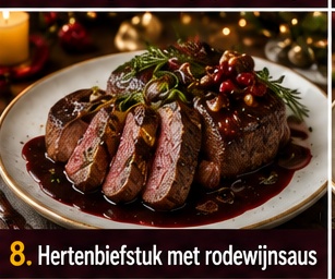 Hertenbiefstuk met rodewijnsaus