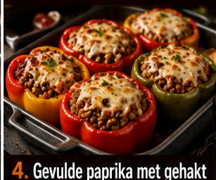 Gevulde paprika met gehakt