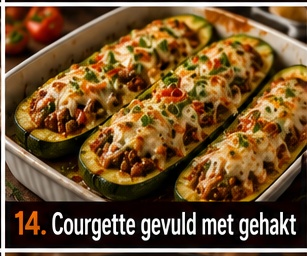 Courgette gevuld met gehakt