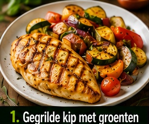 Gegrilde kip met groenten