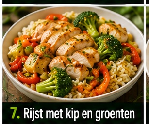 Rijst met kip en groenten