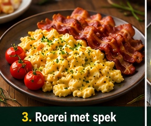 Roerei met spek