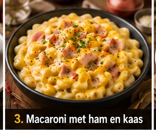 Macaroni met ham en kaas