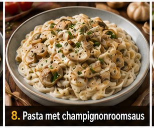 Pasta met champignonroomsaus