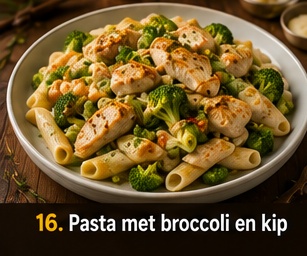 Pasta met broccoli en kip