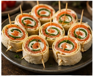 Wraprolletjes met zalm